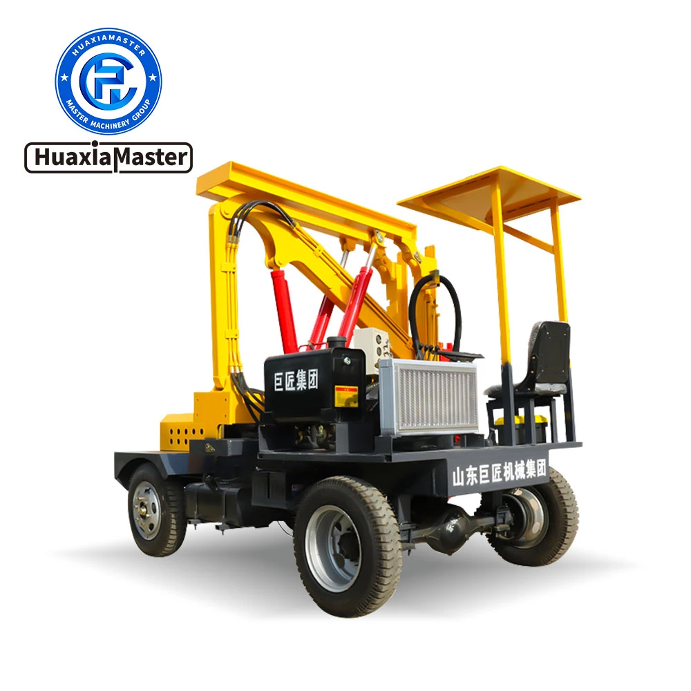 Mobile small mini hydraulic concrete pile driver guardrail guardrail column pile driver driver
