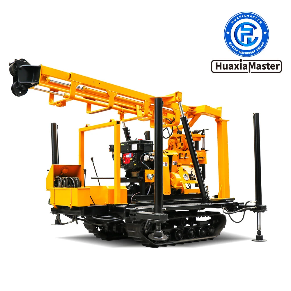Durable, wear-resistant and efficient exploration rubber crawler core drill rig