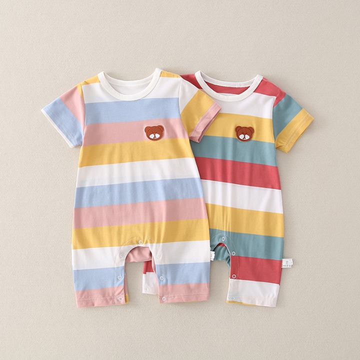 Ziluotong baby short sleeve one piece clothes pure cotton newborn thin crawling clothes boys and girls summer clothes 0 year old 1 baby Summer Romper