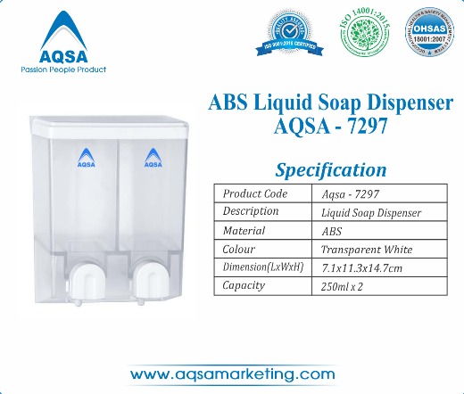 ABS Soap Dispenser  250ml x 2 (AQSA – 7297 )