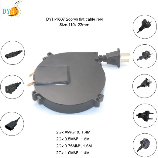 flat power extension cord spring loaded mini retractable cable reel for small appliance