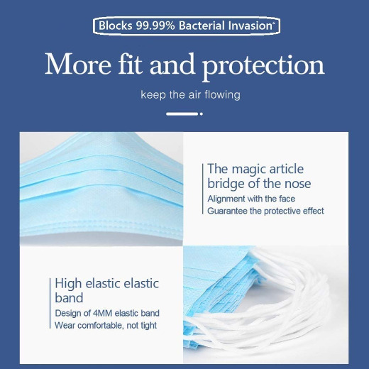 Disposable Face Masks Elastic Ear Loop Type Mask Nose Mask Dust Mask Pollution Mask Surgical Face Mask for Air Pollution Virus Protection & Personal Health Face Mask Nose (Pack of 10 Pcs