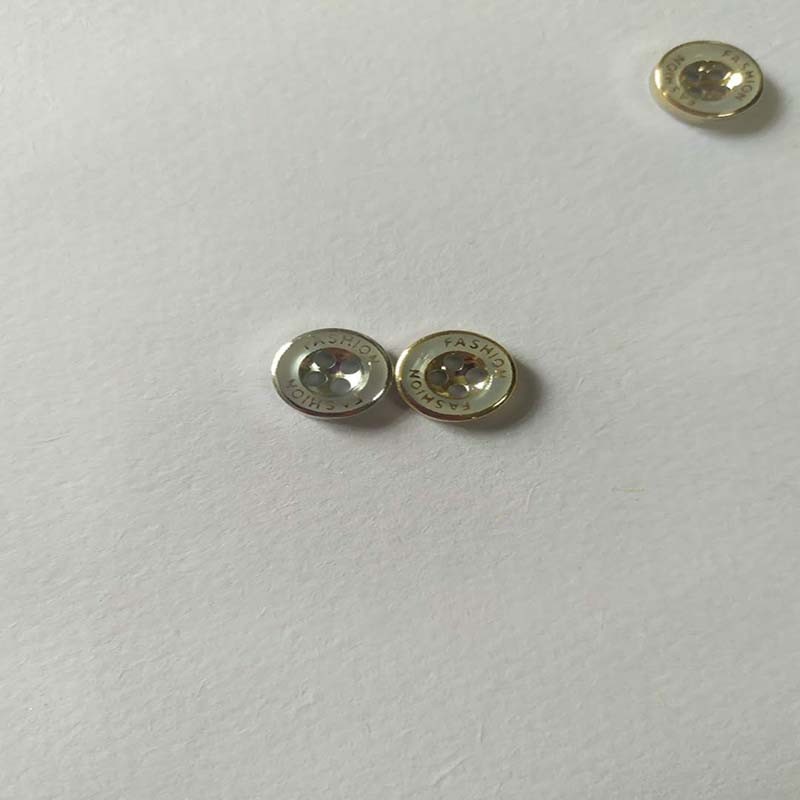 Resin button-up shirt fashionable UV plating four - eye button dress accessories Button Y03