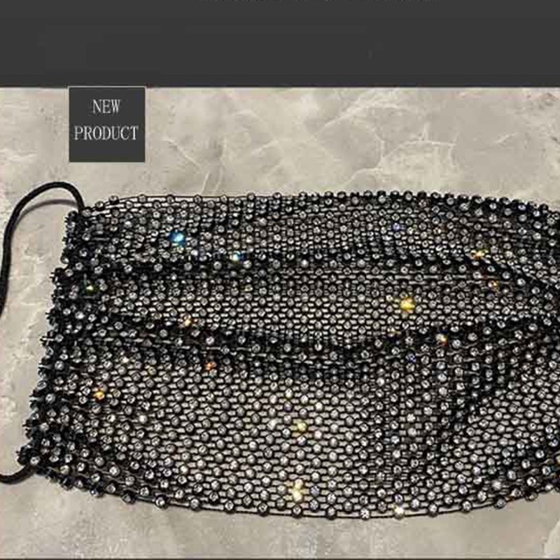 Halloween night club stage fashion diamond masks (1 in each of 6 colors)+ trinkets (6)