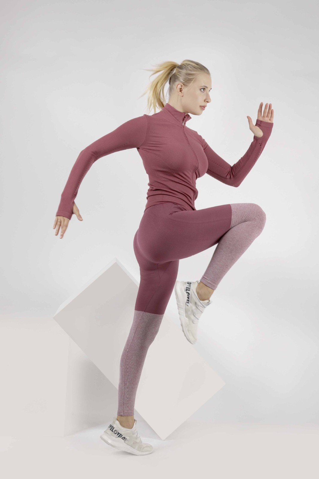 Long sleeve cardigan top yoga suit + quick dry breathable zipper coat