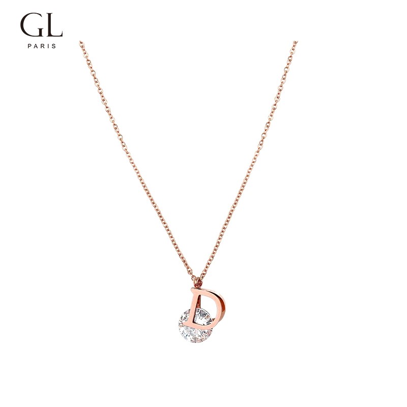GL simple personality letter D necklace