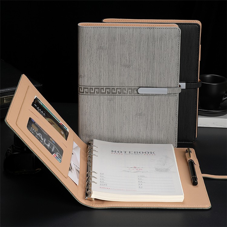 Hande Loopbook Loopbook Customized Creative Business A5 Activity Meeting Minutes Leather PU Notebook LOGO can be customized