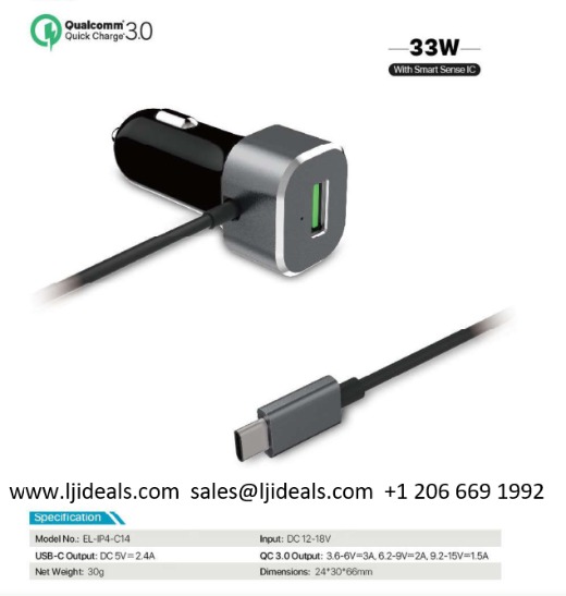 Ljideals-car Charger Type C Pd 63w 45w 27w For Phone And Laptop mobile phone battery charger