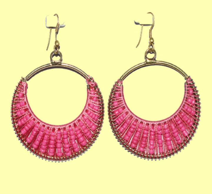  Crystal Earrings with thread work