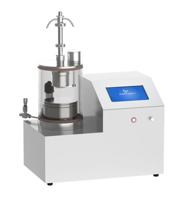 Desktop single sputter head magnetron sputtering coater with glass chamber