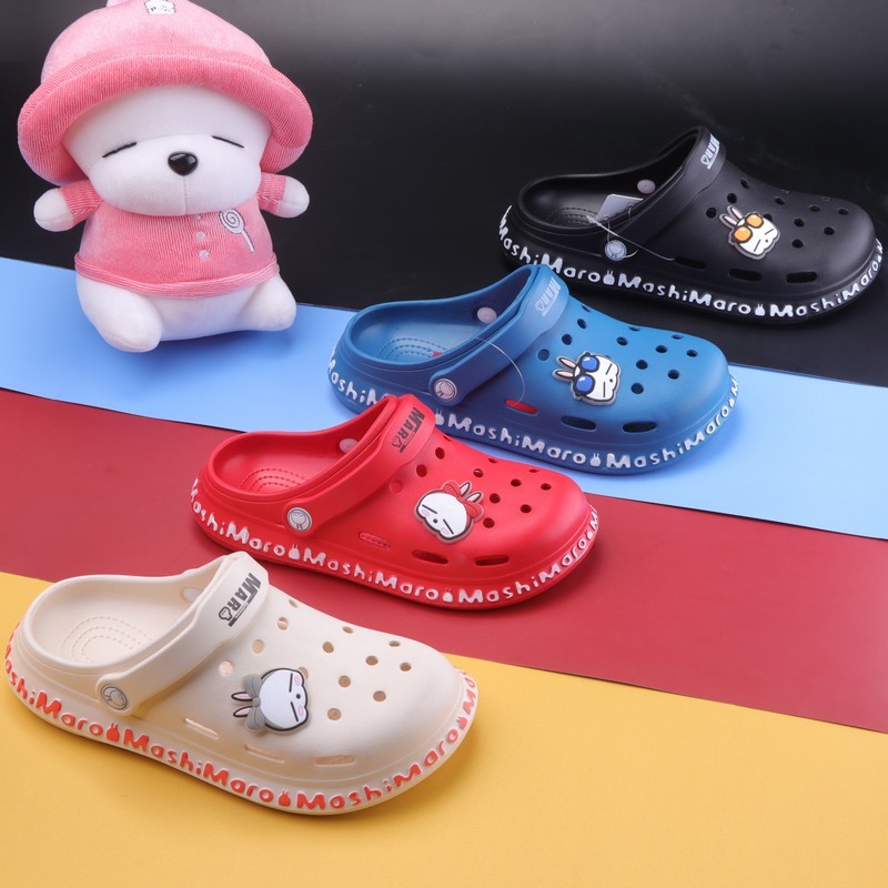 Rogue rabbit hole shoes parent-child cartoon indoor and outdoor wear Baitou sandals EVA non-slip slippers for men and women couples beach shoes