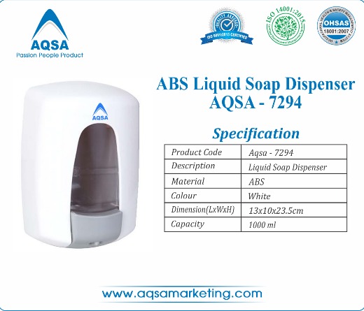 ABS Soap Dispenser  1000 ml (AQSA – 7294 ) 