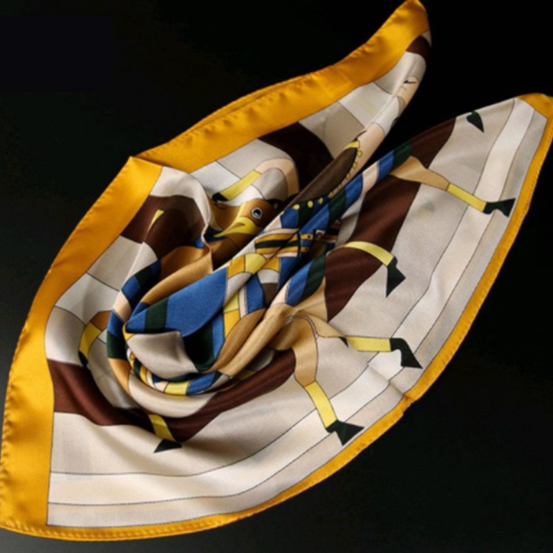 YITUSE silk small square scarf mulberry silk crepe satin multifunctional spring and winter style all-match decorative retro silk scarf