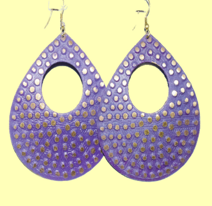  Brass Earrings with Patina work