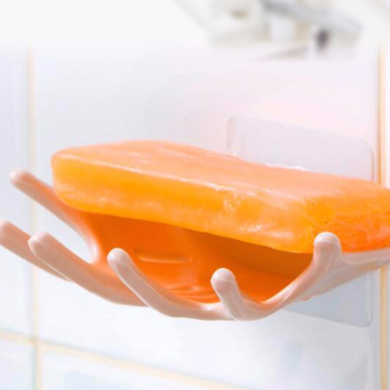 Soap box rack wall type creative asphalt soap box toilet sucker Student dormitory lovely non-punch bathroom