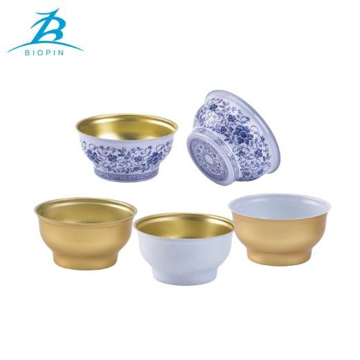 BIOPIIN Food Grade Empty Aluminum Two-Piece Can Oval Can Bowl Aluminum Bowl for Soup Meat Packaging