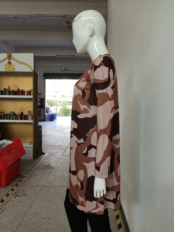 Ladies fall long sleeve loose style long print casual cardigan