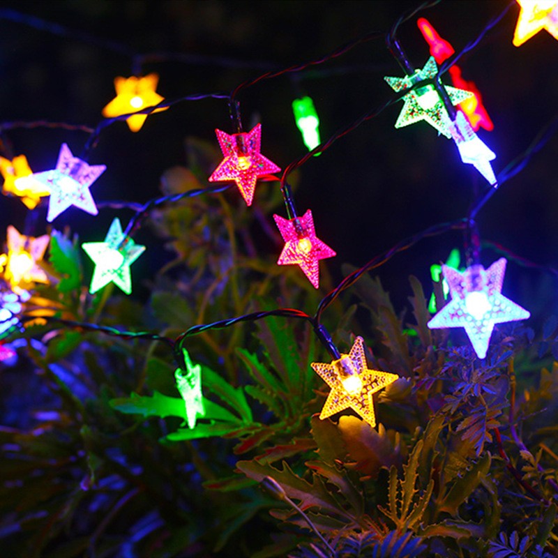 Black Solar string star LED outdoor garden lawn festival decoration