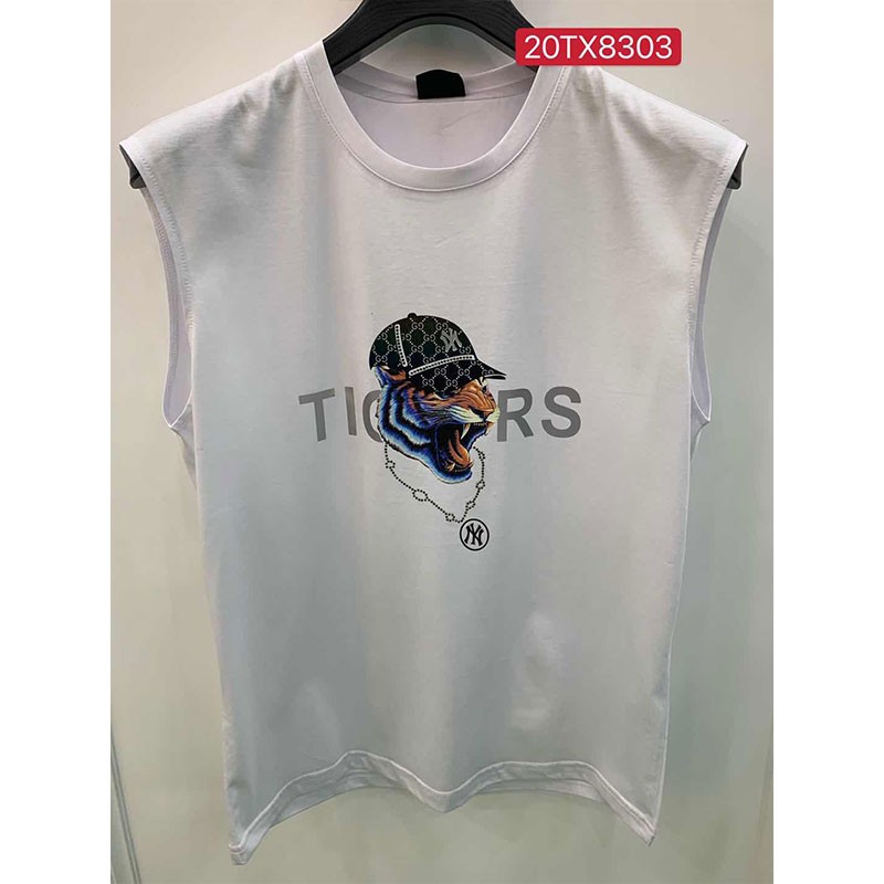 2020 Fashion trend Sleeveless T-shirt personalized embroidery printing boutique ironing and drilling