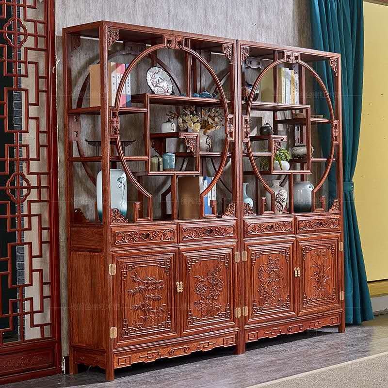 Hedgehog rosewood five rich cabinet Bogu frame a pair