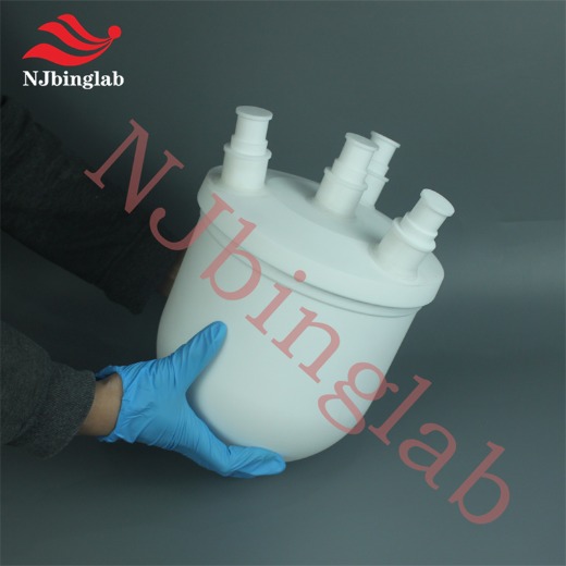 NJbinglab PTFE 5L Round-Bottom Flask, wide mouth, easy to clean, high temperature resistant