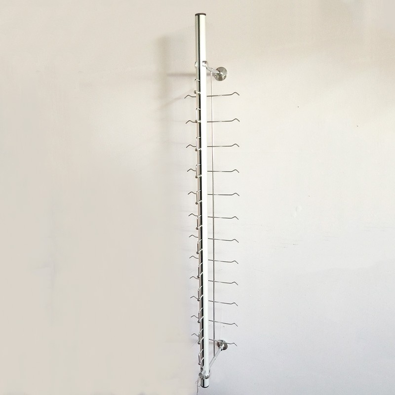 Aluminum alloy wall hanging wall sunglasses sunglasses display stand with lock bar glasses shelf display props