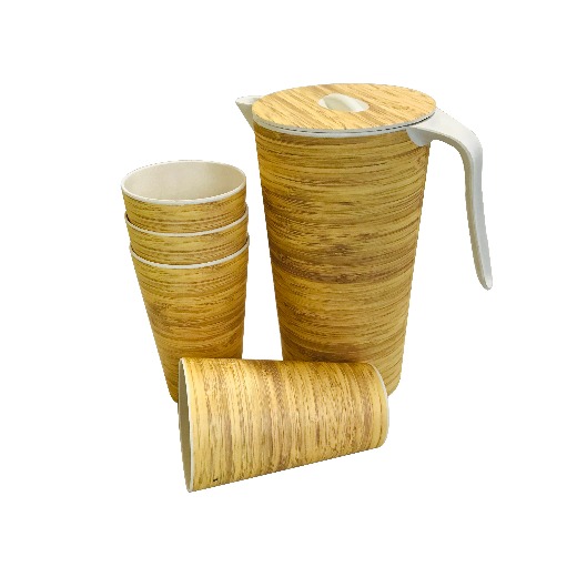 ECO friendly reusable bamboo fibre kettle and cups