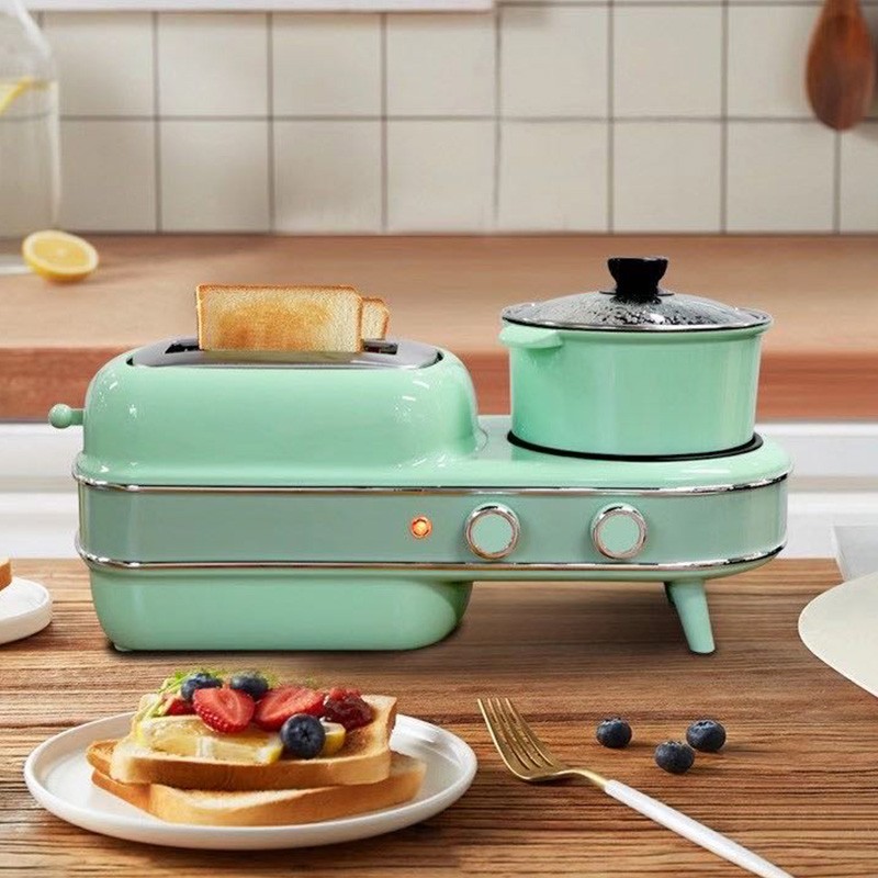 Baoshijia Breakfast Machine is a multi-functional breakfast machine with four functions in one: baking, frying, baking, steaming and boiling