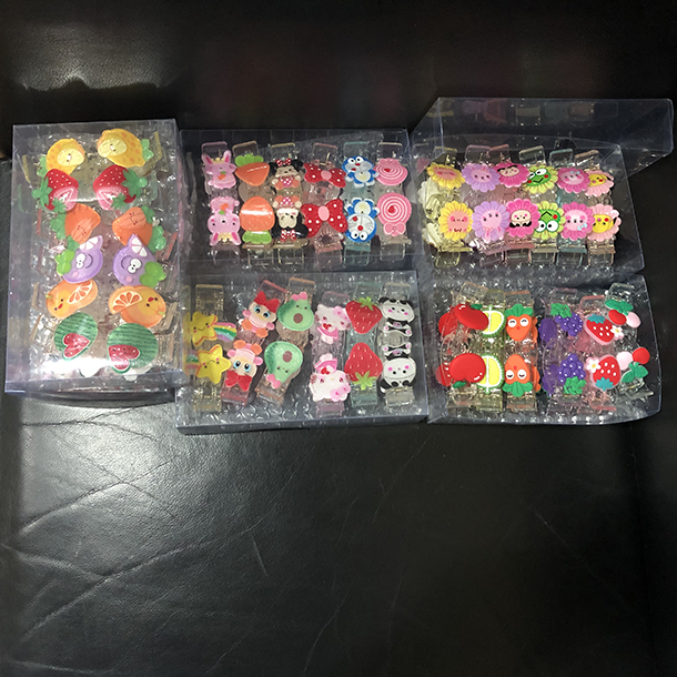 2+1 hair claw series green acrylic surface spray painting material girl fruit cartoon hair claw