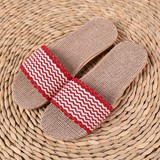 Luyizhi home linen slippers water ripple pattern simple atmosphere indoor non-slip comfortable breathable fashion sweat absorbent men and women soft floor