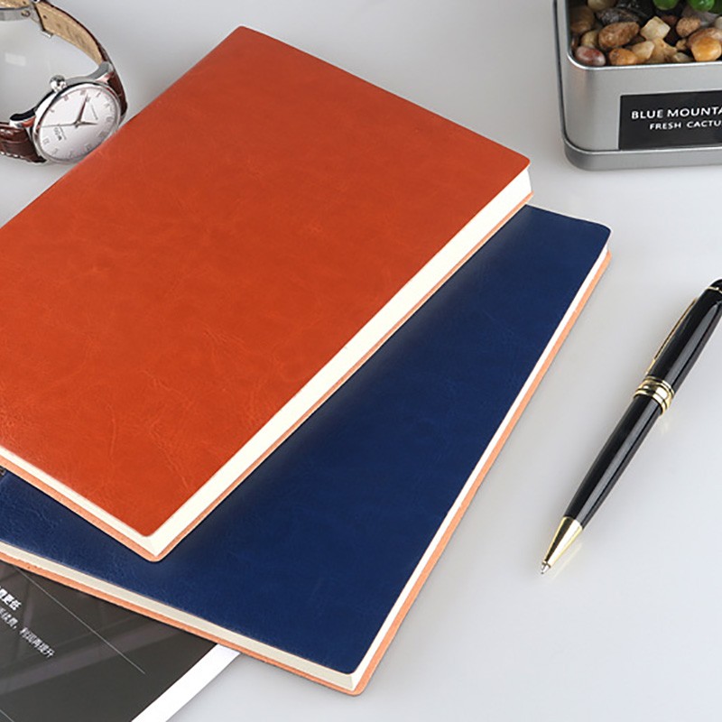 Hande creative notebook soft copy leather notebook PU notebook customized LOGO business book office diary