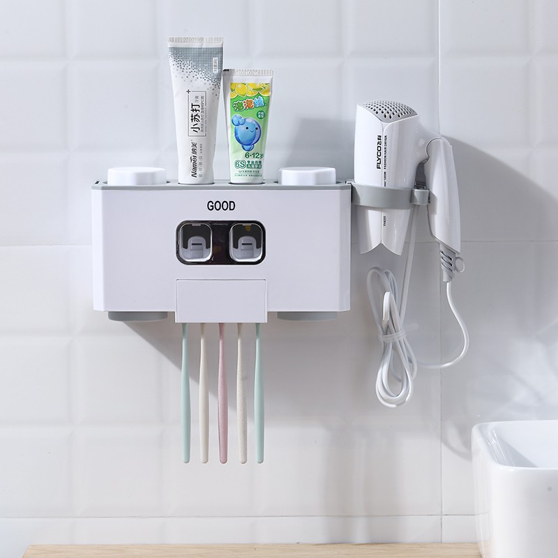 Toothbrush holder toothbrush squeezer