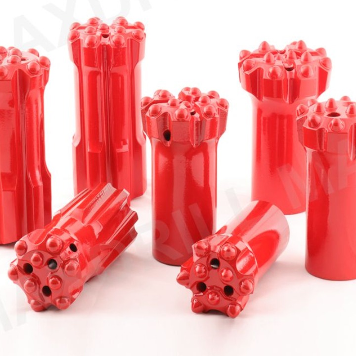 Maxdrill T38 64mm drop center & retrac skirt button bit for drilling