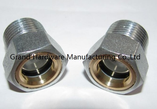 Carbon Steel oil level sight glass zinc plated with reflector