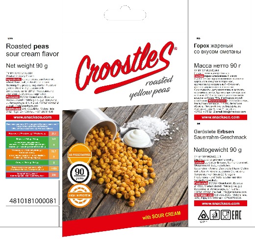 Roasted yellow peas with sour cream flavor