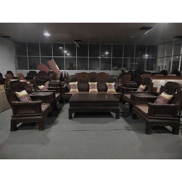 Chicken wing wood ten - piece elephant head sofa set