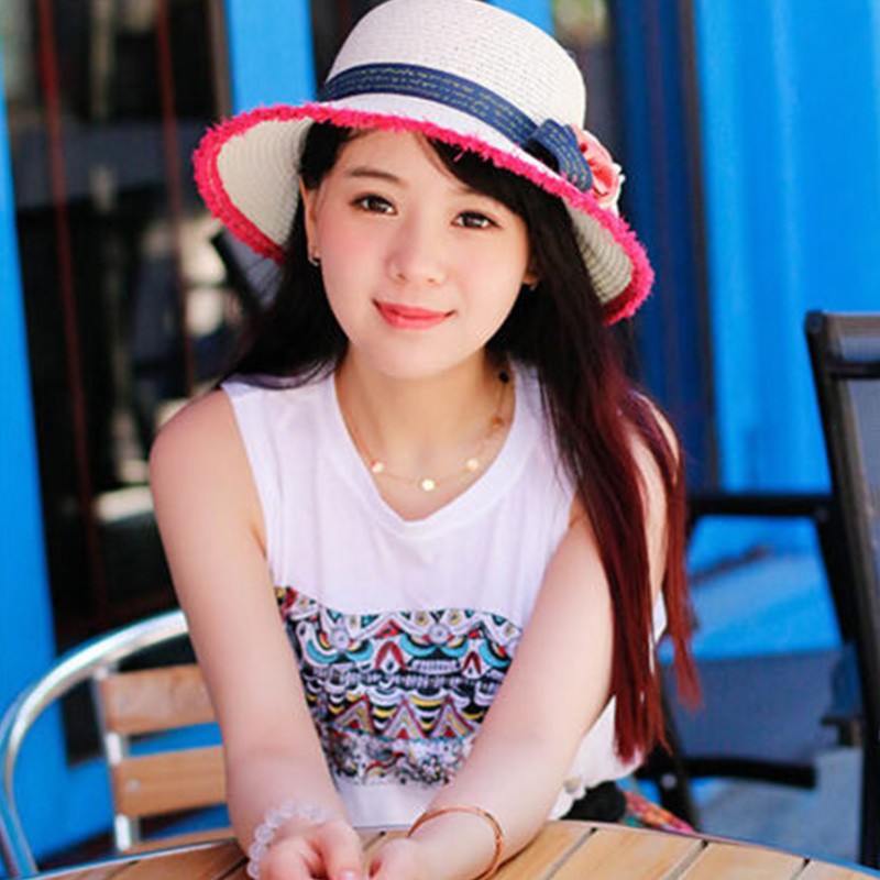 Yituse Jazz Straw Hat British Lady Sun Shading Sunblock Beach Seaside Holiday Summer Top Hat