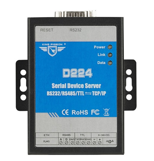 D224 Serial Device Server (RS485/232/TTL to TCP/IP Converter)