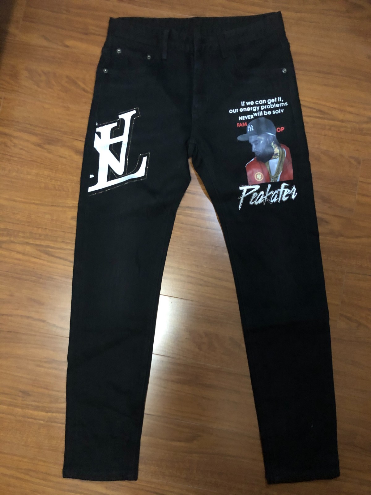 Denim trousers men's casual fashion street custom processing