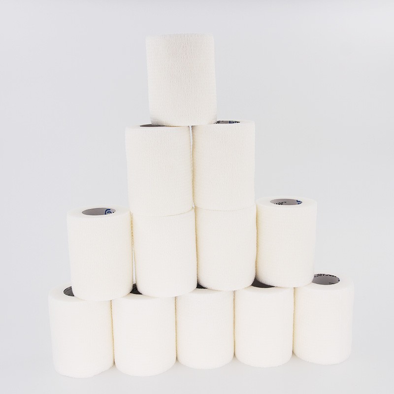 Jiaxi times self-adhesive elastic bandage 3-inch-wide 12-roll suit, made of non-woven fabric, fixed and pressurized, easy to tear by hand, waterproof and anti-sweat, comfortable and breathable, hypoallergenic, non-sticky hair