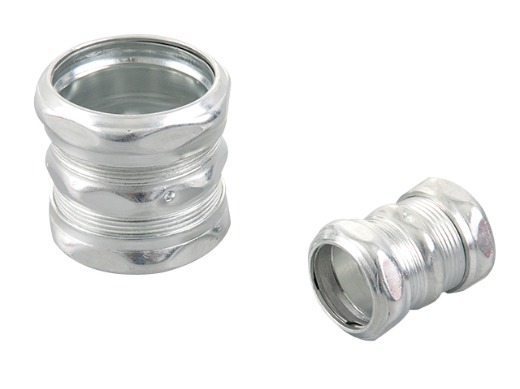Emt steel compression set screw coupling