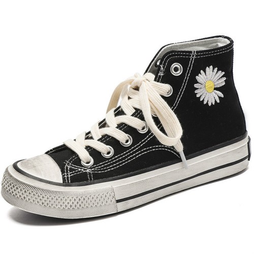 Letter Chi spring/summer autumn small Daisy high top lovers of men and women versatile canvas shoes breathable student fashion shoes
