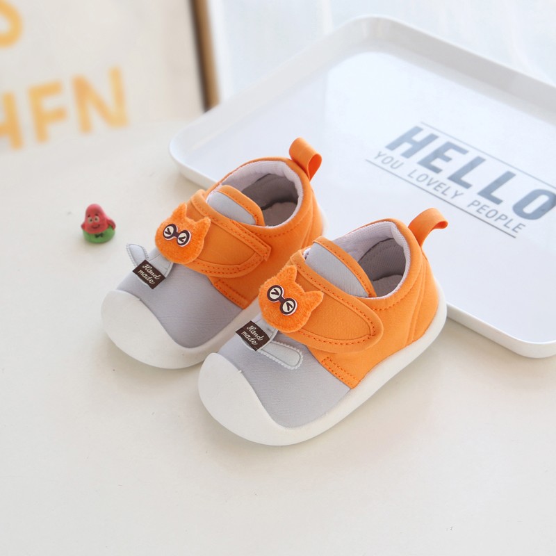 Quequn Toddler Shoes for Boys and Girls Spring Fall 0-3 Years Old Soft Soled Toddler Velcro Shoes for Kids Anti-slip Sneakers