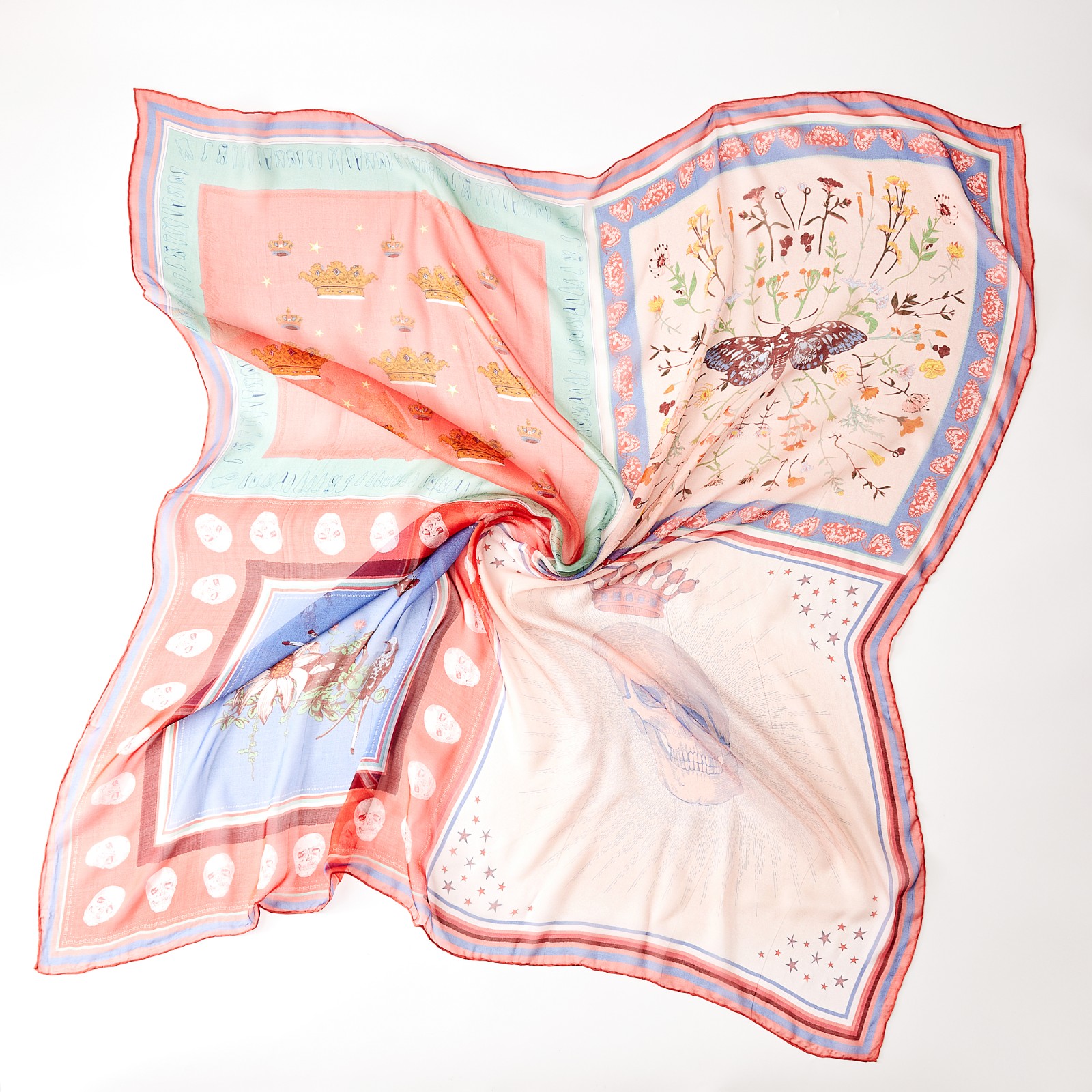 Silk scarf big square towel