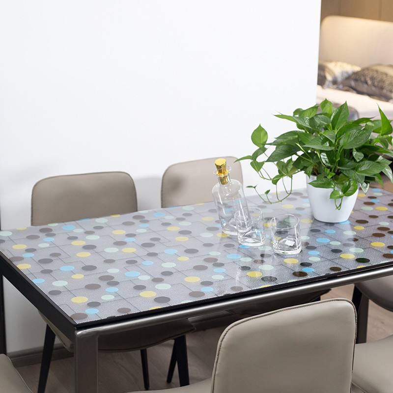 GLXY water drop grain simple and fresh tasteless and washing free table cloth table mat tea table mat PVC material 1M * 1M customization, wholesale