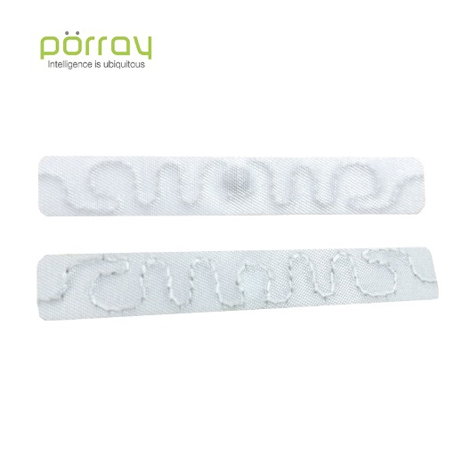 Porray heat sealing laundry tag washable heat sealing fabric uhf rfid laundry tag flexible textile fabric uhf rfid laundry tag