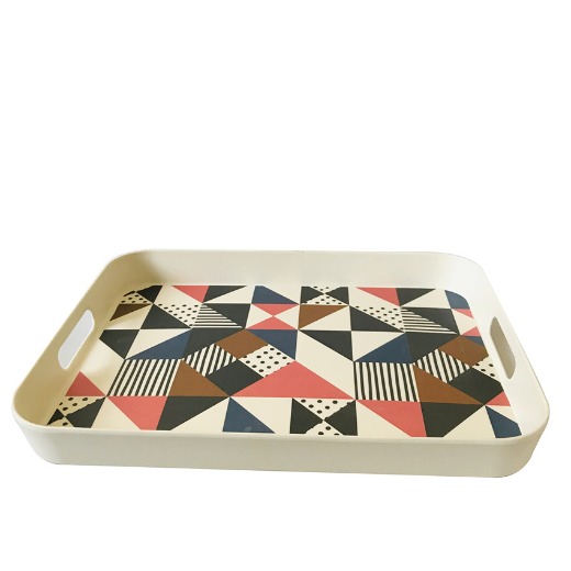 Coloful Reusable Eco Bamboo service square tray