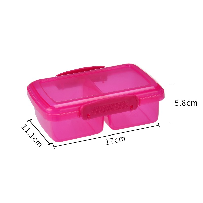 The lid in the middle of the plastic partition is a locked-in fastfood box tupperware from Le Button