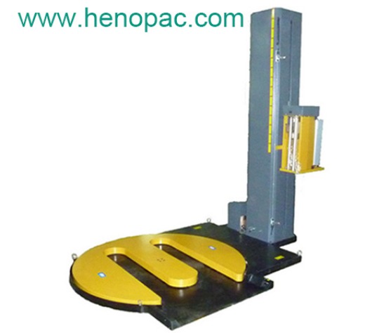  G4 Semi-auto M type pallet wrapping machine with powered pre-stretch film carriage