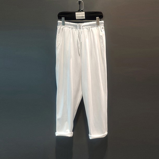 Summer style of thin loose slightly break Haroon nine - minute trousers